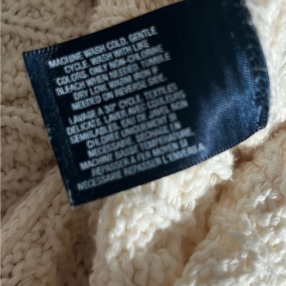 Ralph Lauren women’s cream cardigan open knit waterfall sailor collar sweater XL - Picture 13 of 14